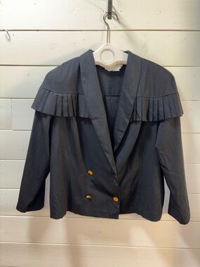 BLACK ADDITION ELLE PLEATED TRIM BLAZER JACKET SIZE 20W